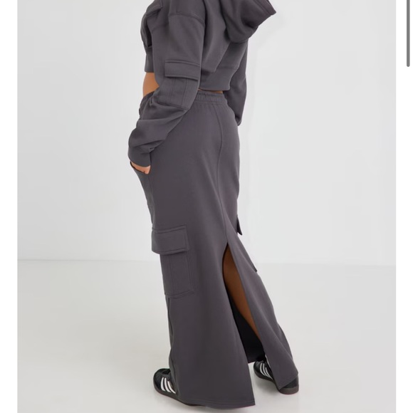 Garage Dark Gray Utility Cargo Maxi Skirt - Picture 2 of 3